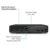 HP Elite 800 G9 - Wolf Pro Security - mini desktop - Core i5 12500 / up to 4.6 GHz - vPro - RAM 16 GB - SSD 512 GB - NVMe, TLC - UHD Graphics 770 - Gigabit Ethernet, IEEE 802.11ax (Wi-Fi 6E), Bluetooth 5.3 - 802.11a/b/g/n/ac/ax (Wi-Fi 6E), Bluetooth 5.3 - Win 10 Pro (includes Win 11 Pro Licence) - monitor: none - keyboard: UK - with HP 5 years Next Business Day Onsite Hardware Support for Desktops - with HP Wolf Pro Security Edition (1 year)