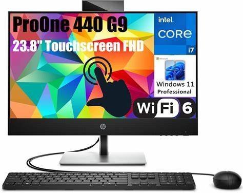 HP ProOne 440 G9 - Wolf Pro Security - all-in-one - Core i7 13700T / up to 4.9 GHz - vPro - RAM 16 GB - SSD 512 GB - NVMe - UHD Graphics 770 - Gigabit Ethernet, IEEE 802.11ax (Wi-Fi 6E), Bluetooth Dual-Mode - 802.11a/b/g/n/ac/ax (Wi-Fi 6E), Bluetooth 5.3 wireless card - Win 11 Pro - monitor: LED 23.8" 1920 x 1080 (Full HD) touchscreen - keyboard: UK - Smart Buy - with HP Wolf Pro Security Edition (1 year)
