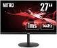 Acer Nitro XV272Pbmiiprzx - XV2 Series - LED monitor - 27" - 1920 x 1080 Full HD (1080p) @ 144 Hz - IPS - 400 cd/m≤ - 1000:1 - DisplayHDR 400 - 1 ms - 2xHDMI, DisplayPort - speakers - black